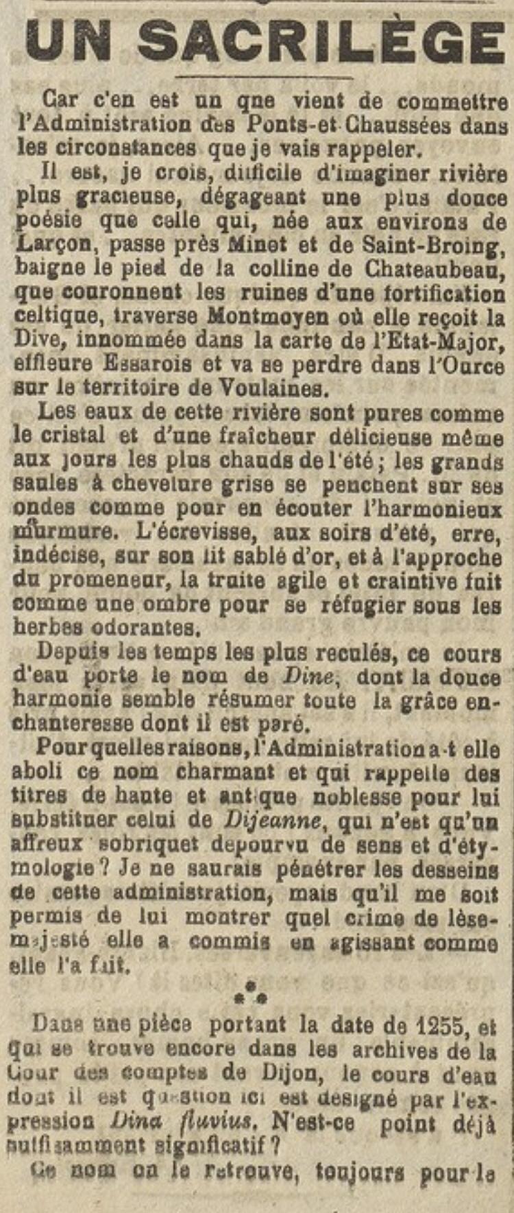 1922 le 22 decembre le chatillonnais et l auxois la dine 01