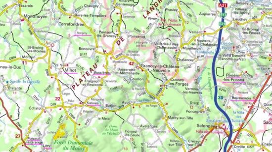 Carte de Rivière-les-Fosses, Boussenois et Romprey