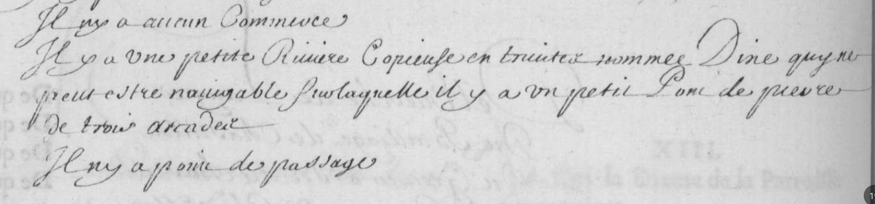 Montmoyen rivière DINE en 1666